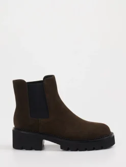 Damen Di Lauro – Chelsea Boots aus Veloursleder Dunkel