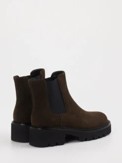 Damen Di Lauro – Chelsea Boots aus Veloursleder Dunkel