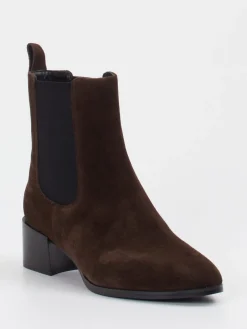 Damen Di Lauro – Chelsea Boots aus Veloursleder dunkel
