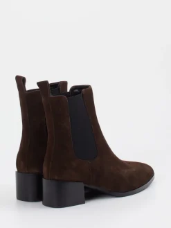 Damen Di Lauro – Chelsea Boots aus Veloursleder dunkel