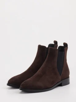 Damen Di Lauro – Chelsea Boots aus Veloursleder dunkel