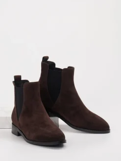 Damen Di Lauro – Chelsea Boots aus Veloursleder dunkel