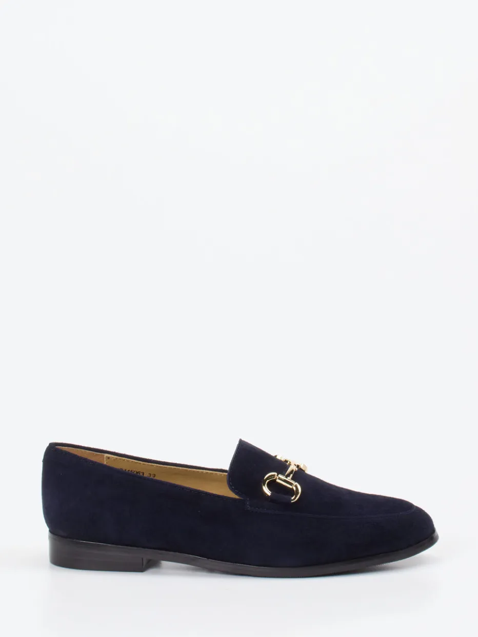 – Loafer aus Veloursleder Dunkel*Di Lauro Discount