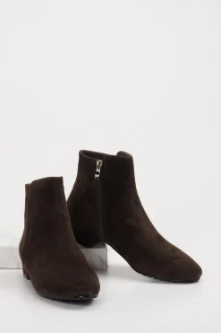 Damen Di Lauro – Stiefeletten aus Veloursleder Dunkel