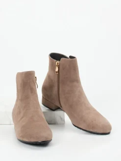 – Stiefeletten aus Veloursleder taupe*Di Lauro Online