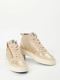 – High-Top-Sneaker aus Metallicleder*DL Sport Discount