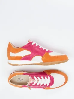 Damen DL Sport – Sneaker aus Kalbleder und Veloursleder pink