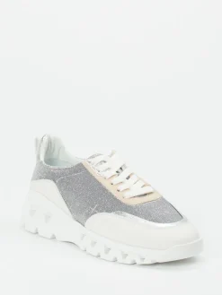 – Chunky Sneaker aus Glitzertextil silber*Donna Carolina Online