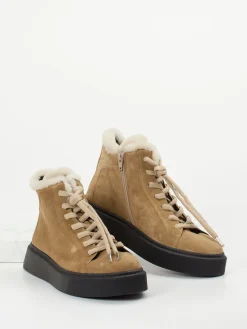 Damen Donna Carolina – High-Top Sneaker aus Veloursleder sand