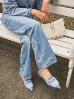 Damen Donna Carolina – Loafer aus Veloursleder in Denim-Optik