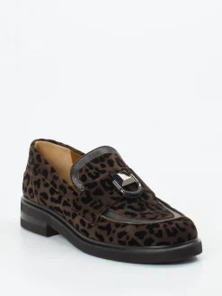 Damen Donna Carolina – Loafer aus Veloursleder mit Leoprint