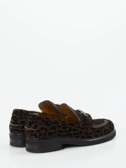 Damen Donna Carolina – Loafer aus Veloursleder mit Leoprint