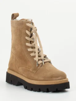 Damen Donna Carolina – Schnürboots aus Veloursleder in Beige