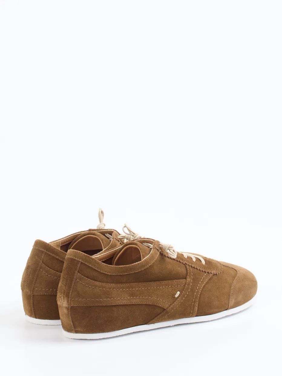 Damen Donna Carolina – Schnürschuhe aus Veloursleder Cognac