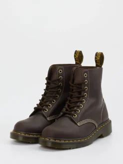 Damen Dr. Martens – Combat Boots aus Kalbleder Dunkel