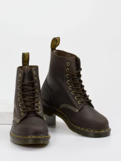 Damen Dr. Martens – Combat Boots aus Kalbleder Dunkel