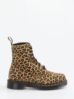 Damen Dr. Martens – Schnürboots aus Fellimitat Leoprint