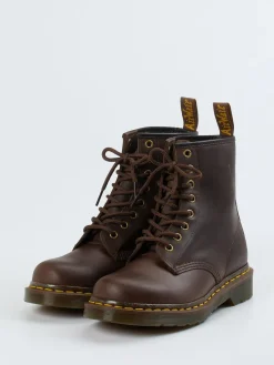 Damen Dr. Martens – Schnürboots aus Fettleder dunkel