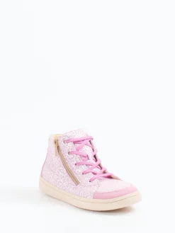 Kinder Däumling – High-Top Sneaker aus geprägtem Leder Rosa