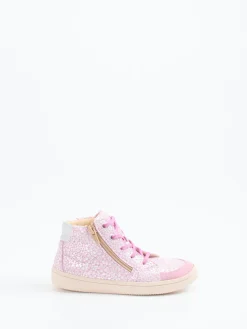 Kinder Däumling – High-Top Sneaker aus geprägtem Leder Rosa