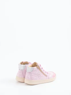 Kinder Däumling – High-Top Sneaker aus geprägtem Leder Rosa