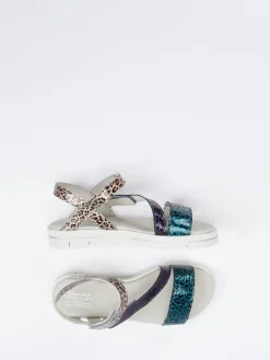 Kinder Däumling – Klettsandalen aus geprägtem Leder Metallic