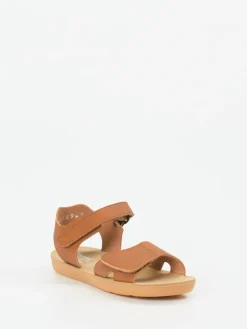– Klettsandalen aus geprägtem Leder cognac*Däumling Outlet