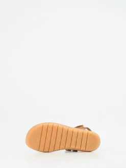 – Klettsandalen aus geprägtem Leder cognac*Däumling Outlet