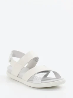 Damen Ecco – Komfortsandale aus Kalbleder Off-White