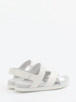 Damen Ecco – Komfortsandale aus Kalbleder Off-White