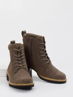 – Schnürboots aus Veloursleder in Taupe*Ecco Hot