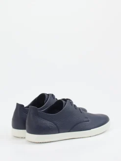 Herren Ecco – Schnürschuh aus genarbtem Leder dunkel