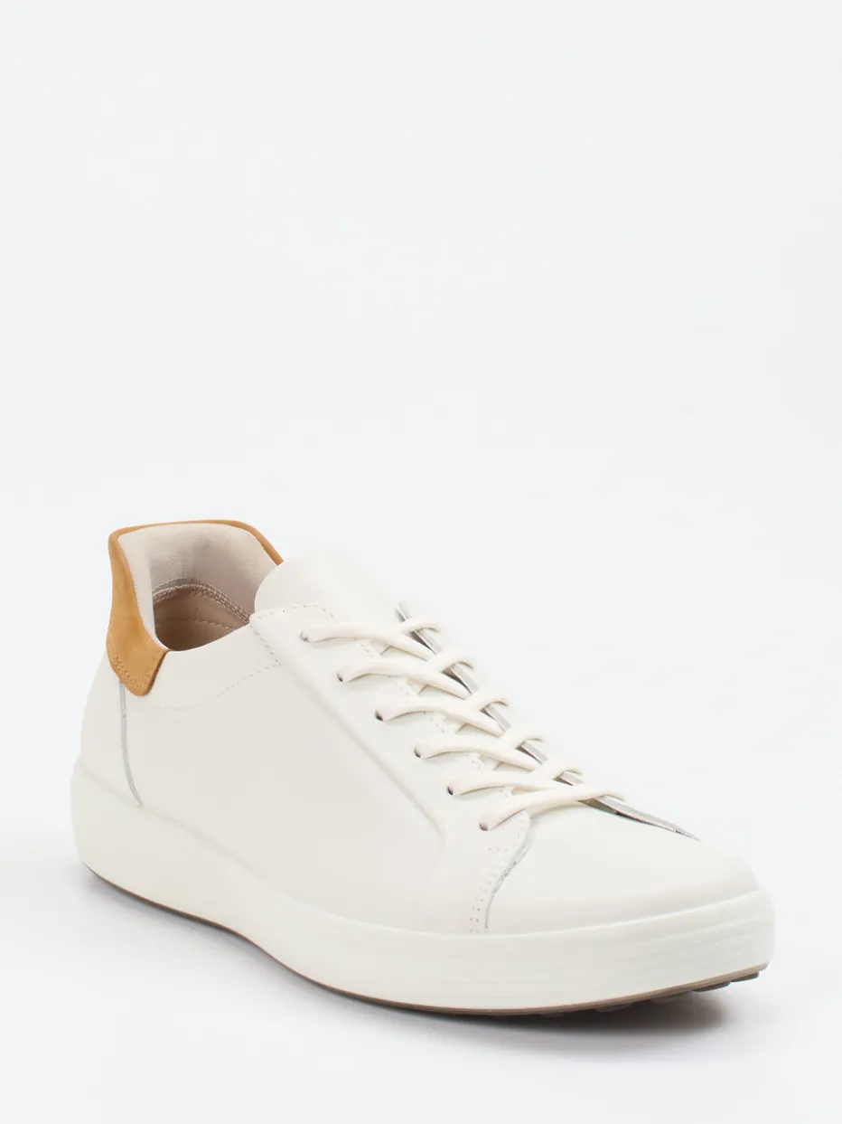 Herren Ecco – Sneaker aus Glattleder Offwhite