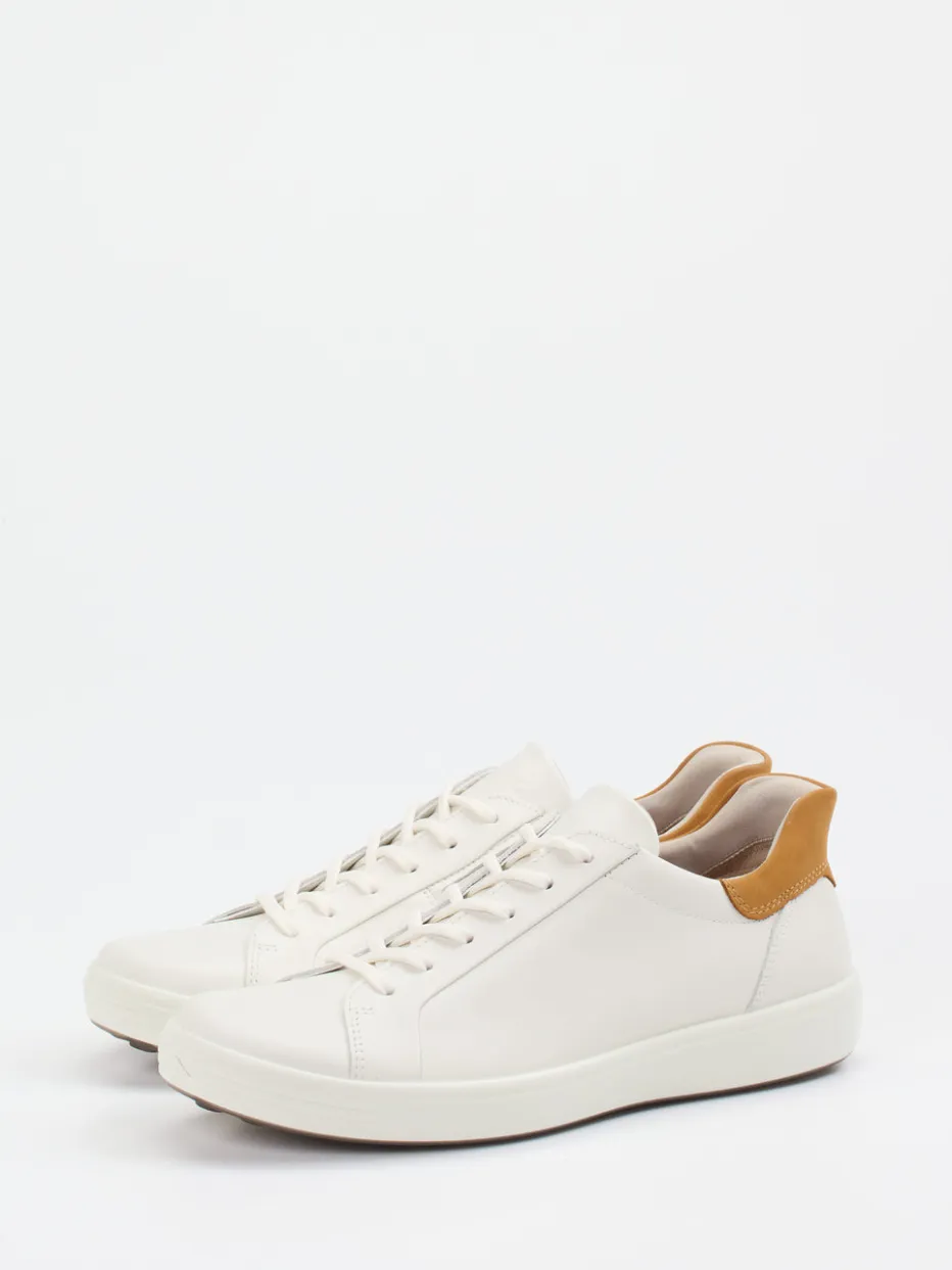 Herren Ecco – Sneaker aus Glattleder Offwhite