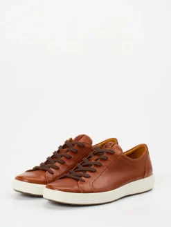 Herren Ecco – Sneaker aus Kalbleder in Cognac