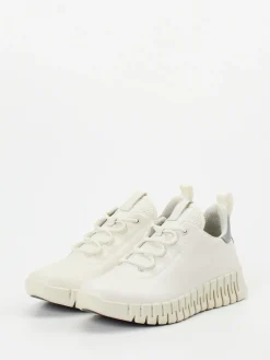 Damen Ecco – Sneaker aus Kalbleder in Offwhite