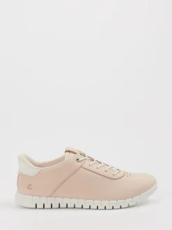 Damen Ecco – Sneaker aus Nubukleder in Cremerosa