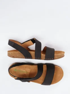 Damen El Naturalista – Komfortsandale aus Nubukleder dunkel