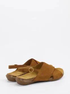 Damen El Naturalista – Komfortsandale aus Nubukleder cognac