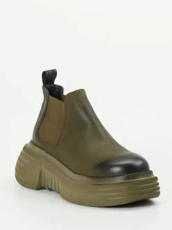 – Chelsea Boots aus Kalbleder oliv*Elena Iachi Hot