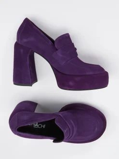 – Plateau-Loafer aus Veloursleder Violett*Elena Iachi Sale