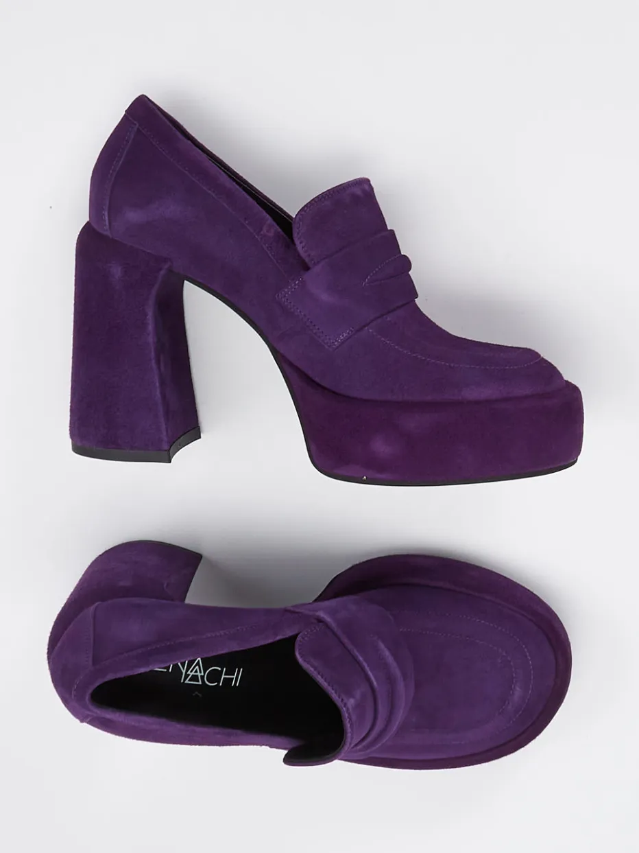 – Plateau-Loafer aus Veloursleder Violett*Elena Iachi Sale
