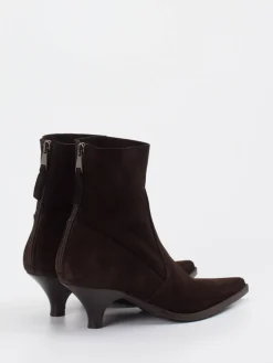 Damen Elena Iachi – Stiefelette aus Veloursleder Dunkel