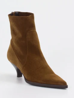 – Stiefeletten aus Veloursleder Cognac*Elena Iachi Hot