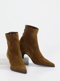 – Stiefeletten aus Veloursleder Cognac*Elena Iachi Hot