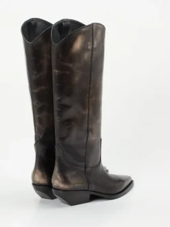 – Westernstiefel aus Metallicleder bronze*Elena Iachi Discount