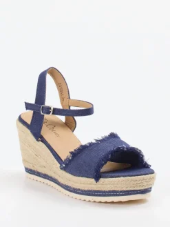 – Keilsandaletten aus Denim und Jute*Ella Cruz Hot