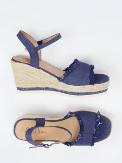 – Keilsandaletten aus Denim und Jute*Ella Cruz Hot