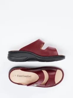 Damen Finn Comfort – Komfort-Pantolette aus Kalbleder Bordeaux