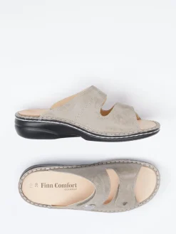 Damen Finn Comfort – Komfort-Pantolette aus Kalbleder taupe